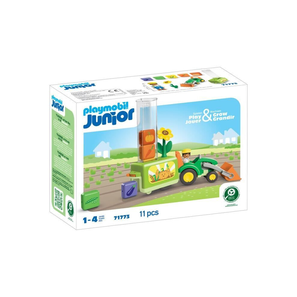 Playmobil Junior 71773 Tractor With Planter, 11 Pieces, From 12 Months