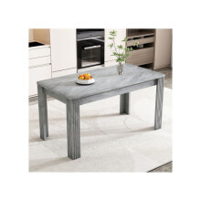 Tavolo da pranzo moderno, tavolo da pranzo a quattro piedi, tavolo da pranzo in rovere, aspetto cemento