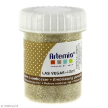 Poudre à embosser - Artemio - 40 ml - Transparent - Paillettes dorées - Fabriqué en Belgique