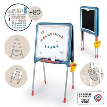 Smoby - Tisch-Tuben - Magnetische Doppelseite und Schreibtafel - Abnehmbarer Behälter - 80 Zubehörteile enthalten - Ab 3 Jahren
