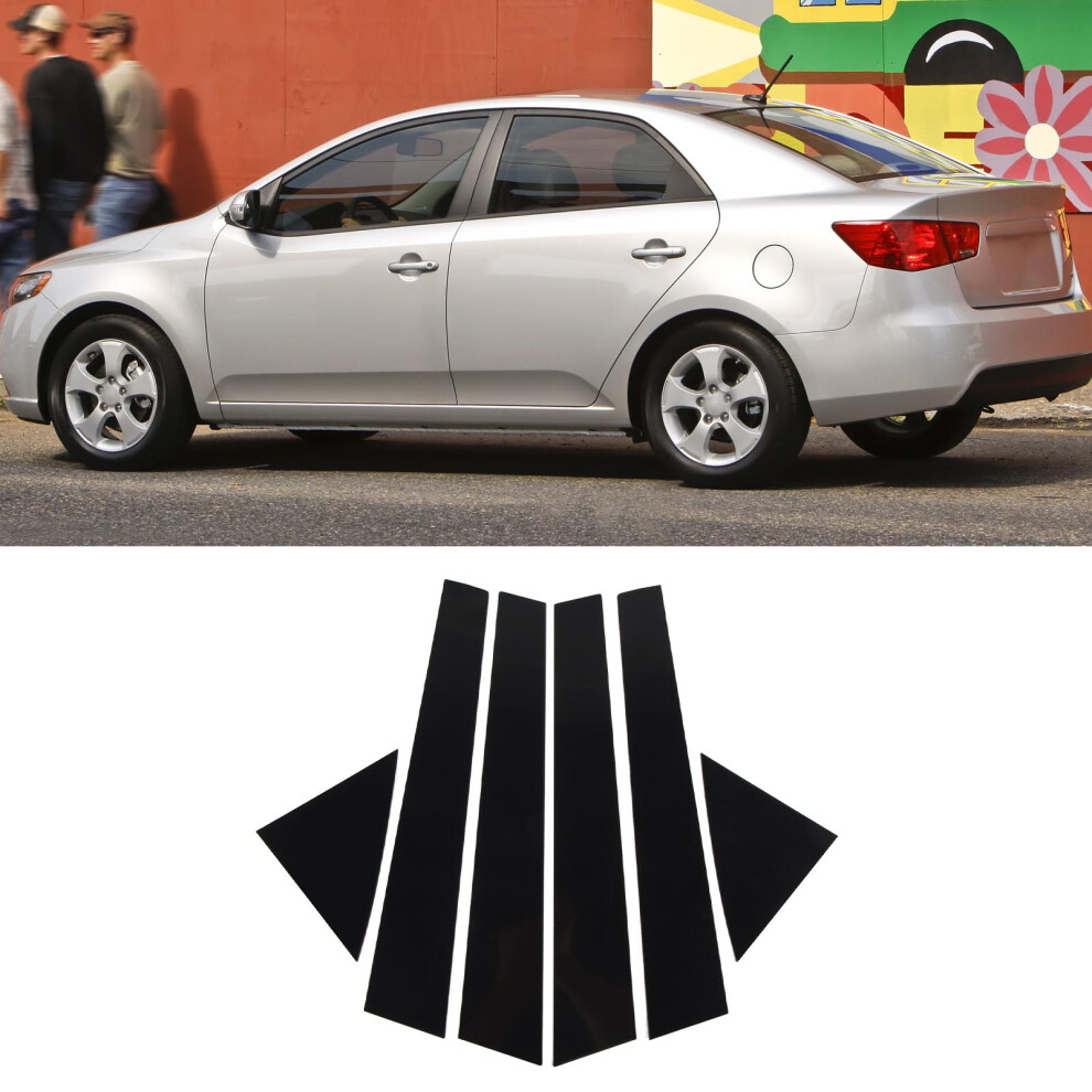 6Pcs Window Pillar Post Trim For Kia Forte 2009-2012 Black 6911388504193