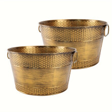 (HX-001, 2pcs) Mehrfarbiger tragbarer Eiskübel aus Eisen, Aufbewahrungseimer für den Außenbereich, Grill-Eiskübel, auslaufsicher und