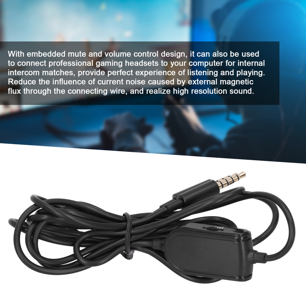 Gaming Headset Audio Cable With Mic, 2M, 3.5Mm, Volume Control 8421379047403