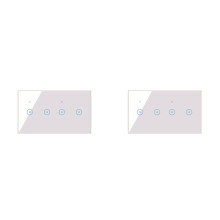 2X Wifi Wall Light 10A Glass Touch Panel Draadloze Interuptor 4 Weg Draadloze Afstandsbediening (Wit)