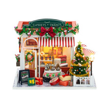 DIY Wooden Miniature Dollhouse Miniature Xmas for Boys Girls Kids