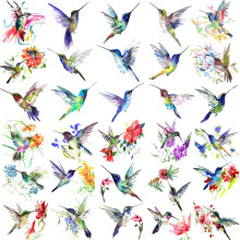 15 Blätter FANRUI 3D Wasserfarben Kolibri Temporäre Tattoos für Frauen Mädchen