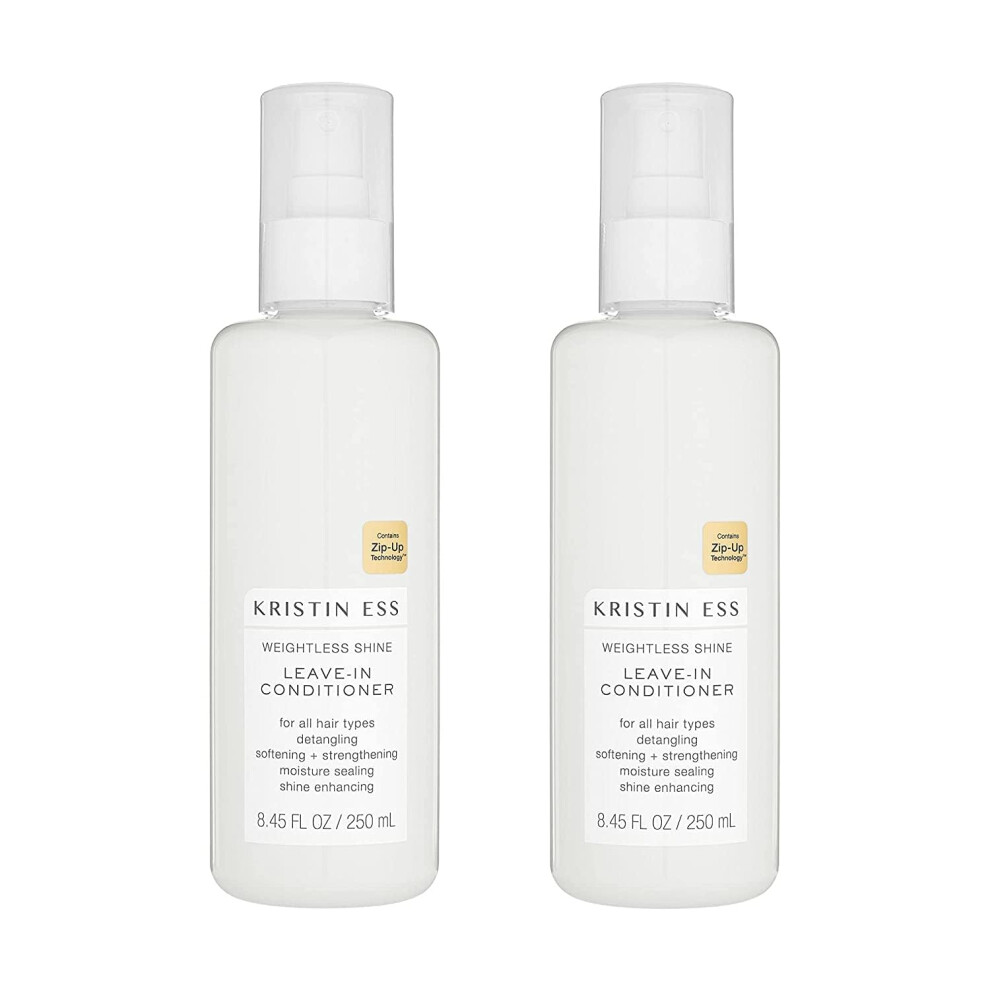 Kristin Ess Hair Weightless Shine Leave-In Conditioner Spray For Dry Damaged Hair, Detangler Spray, Softening + Strengthening, Moisture Sealing, Parab