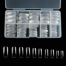Half Cover Acryl Valse Nageltips, 500PCS Nepnagels in 10 Maten met Doos voor Nagelkunst