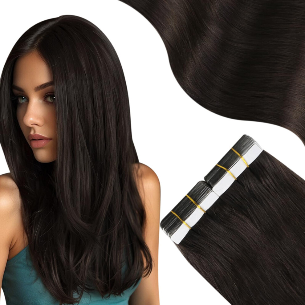 Moresoo Brown Human Hair Tape In Extensions Real Hair Extensions Tape In Darkest Brown Hair Extensions Real Hair Tape In Human Hair Extensions Silky S