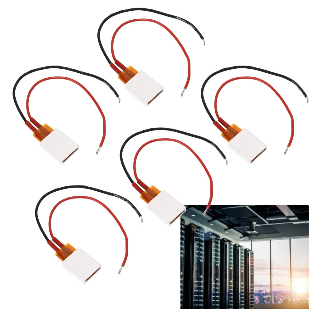 5Pcs Thermostatic Ptc Heating Plates Aluminum Alloy Ceramic 12V 200C Red/Black 4921372375601