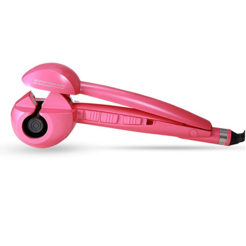 (Pink, UK) Magic Automatic Professional Hair Curling Curler Iron Roller Machine Ceramic