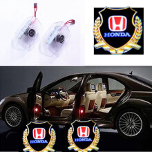 (Yellow)Fashion 2pcs Led Car Door Step Welcome Projector Courtesy Shadow Light Honda For
