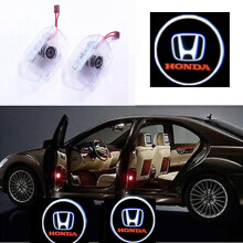 (White)Fashion 2pcs Led Car Door Step Welcome Projector Courtesy Shadow Light Honda For