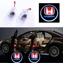 (Red)Fashion 2pcs Led Car Door Step Welcome Projector Courtesy Shadow Light Honda For