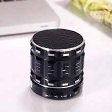 (black,One size)Bluetooth Wireless Portable Mini Speakers Metal Steel Hands Free Fm Radio Support Sd Card