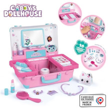 Smoby - Gabby und das Magische Haus - Tragbare Beautykoffer - 13 Zubehörteile enthalten: Haarsalon, Nailart, Make-up -