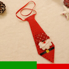(Santa) Tie Bow Christmas Santa Claus Holiday Sequin Ties Comfortable Printed Decor Xmas