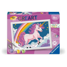 CreArt Kids 18x24cm Einhorn Neon, Malen nach Zahlen Kunstnummer, Ab 7 Jahren, 25904, Ravensburger