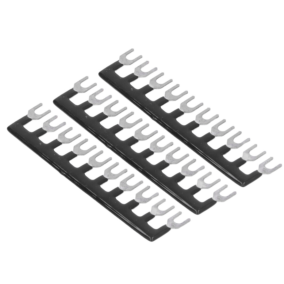 10Pcs Black Fork Type Terminal Strips, 400V 15A, 8 Positions 4671371727269