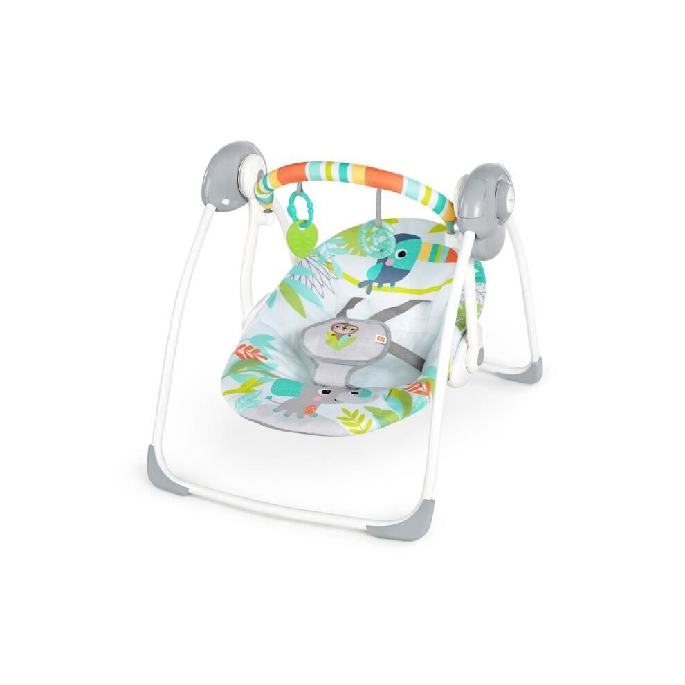 Bright Stars Transat Baby Electric Foldable Bouncer Toucan With Removable Toy Arch, Rocking Settings, Timer Bright Starts