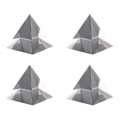 4X Prism Optical Glass Pyramid 40mm High Rectangular Polyhedron Suitable for Teaching Experiments