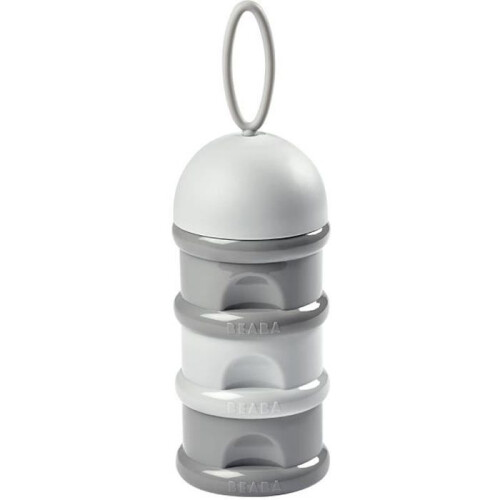 BEABA BÉABA - Stackable milk dispenser - 100% airtight - 3 compartments - Large capacity - Grey