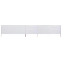 Brises-vue paravent 5 painéis tecido 600 x 120 cm branco areia 02_0008819