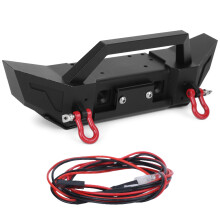 Vylepšený díl pro RC Crawler, přední nárazník, vysoce kvalitní hliníková slitina, LED světlo, odolnost proti korozi, snadná instalace,