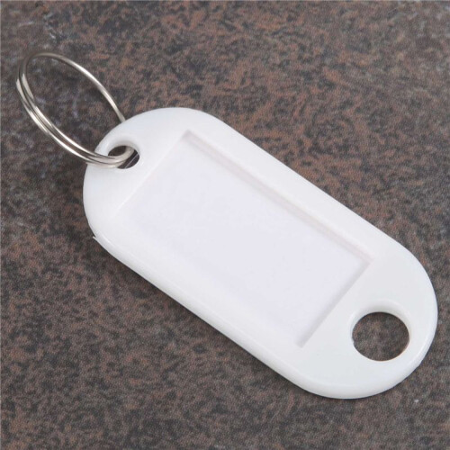 Witte Draagbare Plastic Sleutelhanger Sleutelhanger ID-Labels 20 Stuks 2