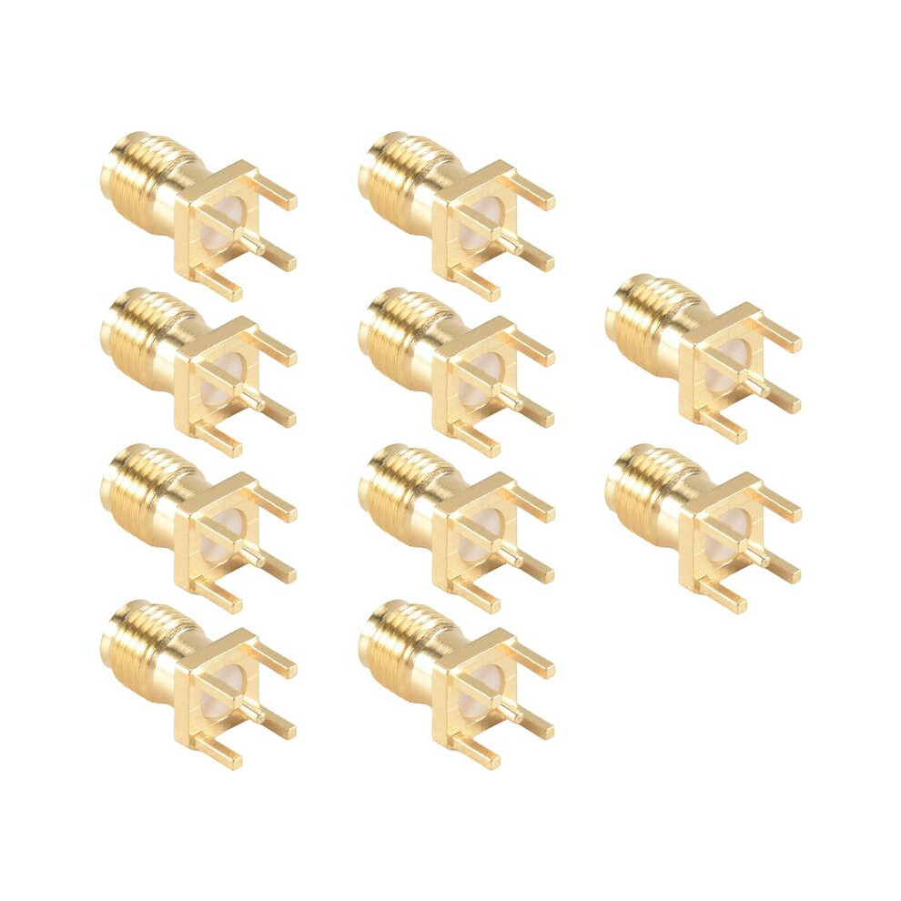 10X Sma Female Jack Solder Pcb Mount Straight Rf Connector Gold 6031272699412