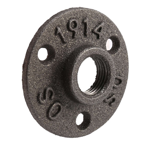 1/2 Inch Black Cast Iron Pipe Fittings Floor Flange BSP Threaded 1