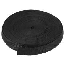 25Mmx20M Rouleau Sangle de Ruban en Nylon pour Sangle Sac Sangle Ceinture Faisant Bricolage Artisanat - Noir
