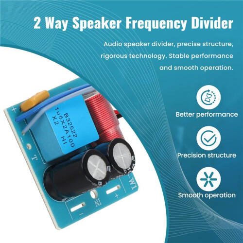 60W 2 Way Audio Speaker Frequency Divider Treble Bass TWS 2 Unit Crossover Accessory 2