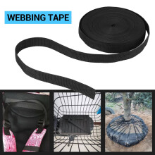 25Mmx20M Rol Nylon Tape Riem voor Singelband Tas Omsnoeringsriem Maken DIY - Zwart