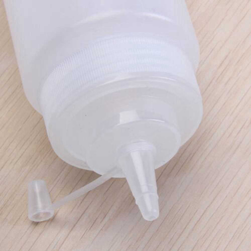 250ml White transparent Plastic Sauce Squeeze Bottle Dispenser With Cap 2
