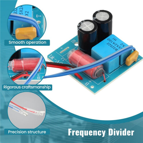 60W 2 Way Audio Speaker Frequency Divider Treble Bass TWS 2 Unit Crossover Accessory