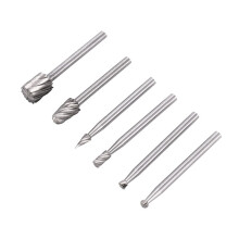 6PCS HSS Rotary Multi Tool Burr Routing Router Bit Mill Cutter Attachment for