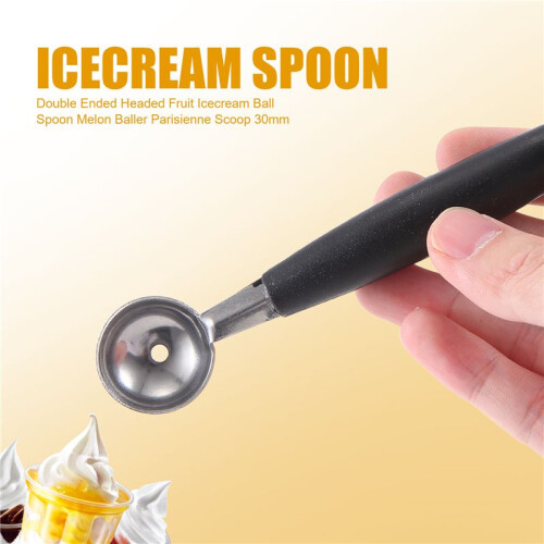 Double Ended Headed Fruit Icecream  Spoon Melon Baller Parisienne Scoop 30mm 1