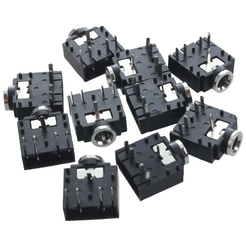 10 Pcs 5 Pin PCB Mount Female 3.5mm Stereo Jack Socket Connector 2