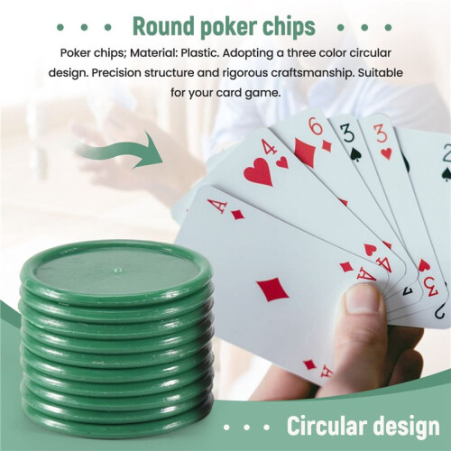 Red Yellow Green Round Shaped  Poker Chips Lucky Game Props 69 Pcs 2