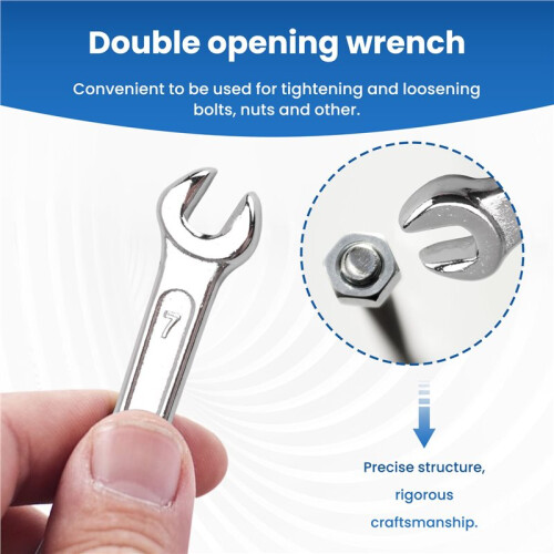 Silver Tone 5.5mm x 7mm U Shape Double Open-ended Wrench Tool 1