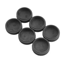 6 x Black Plastic 50mm Dia Round Tubing Tube Insert Caps Covers