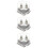 3Sets Silberschmuck Set Kette Ohrringe Für Festliche Anlässe 10
