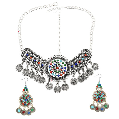3Sets Silberschmuck Set Kette Ohrringe Für Festliche Anlässe 2