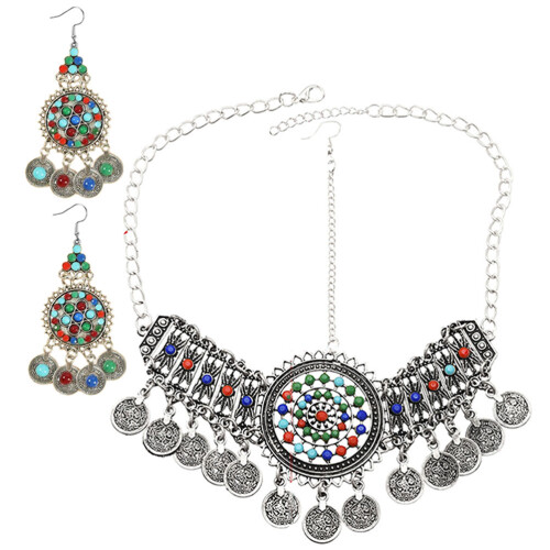 3Sets Silberschmuck Set Kette Ohrringe Für Festliche Anlässe 1