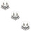3Sets Silberschmuck Set Kette Ohrringe Für Festliche Anlässe 11