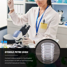 10Pcs Sterile Petri Dishes w/Lids for Lab Plate Bacterial Yeast 55mm x 15mm