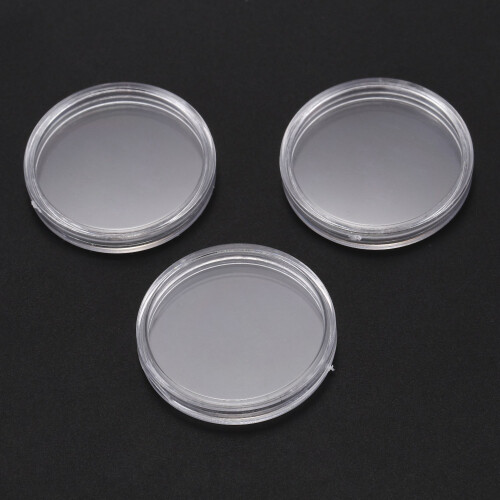 10 pcs Small round transparent plastic coin capsules box 30mm 2