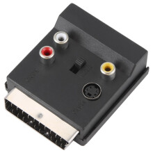 Newest Switchable Scart Male to Female S-Video 3 RCA Audio Adapter Convector