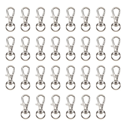 30PZ moschettoni perno porta CHIAVE colore argento